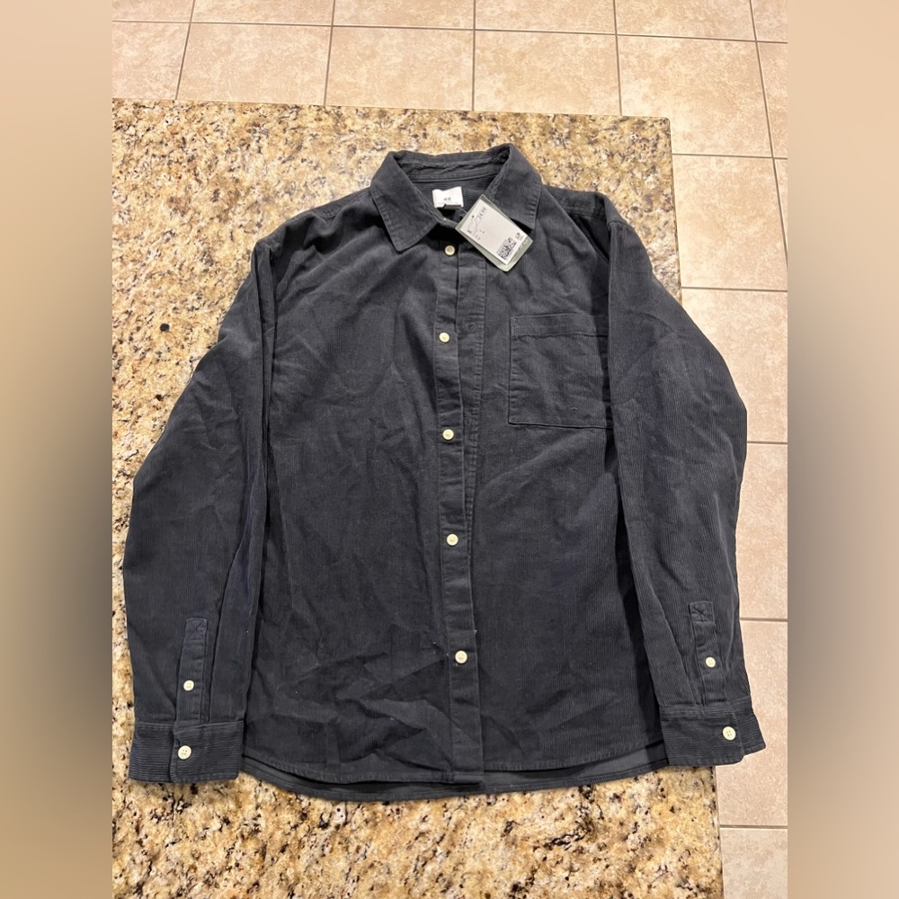 H&M Ribbed Long sleeve button up